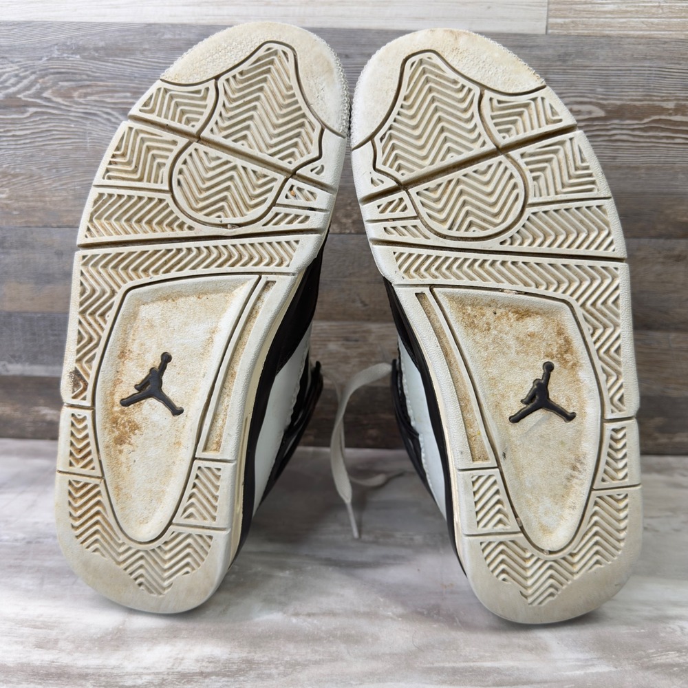 Jordan 4 Retro Metallic Gold Kids Size 5.5Y Sneakers FZ8585-070 White Black - Picture 9 of 12